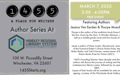 March 7 Author Series with Thorpe Moeckel and Jessie van Eerden